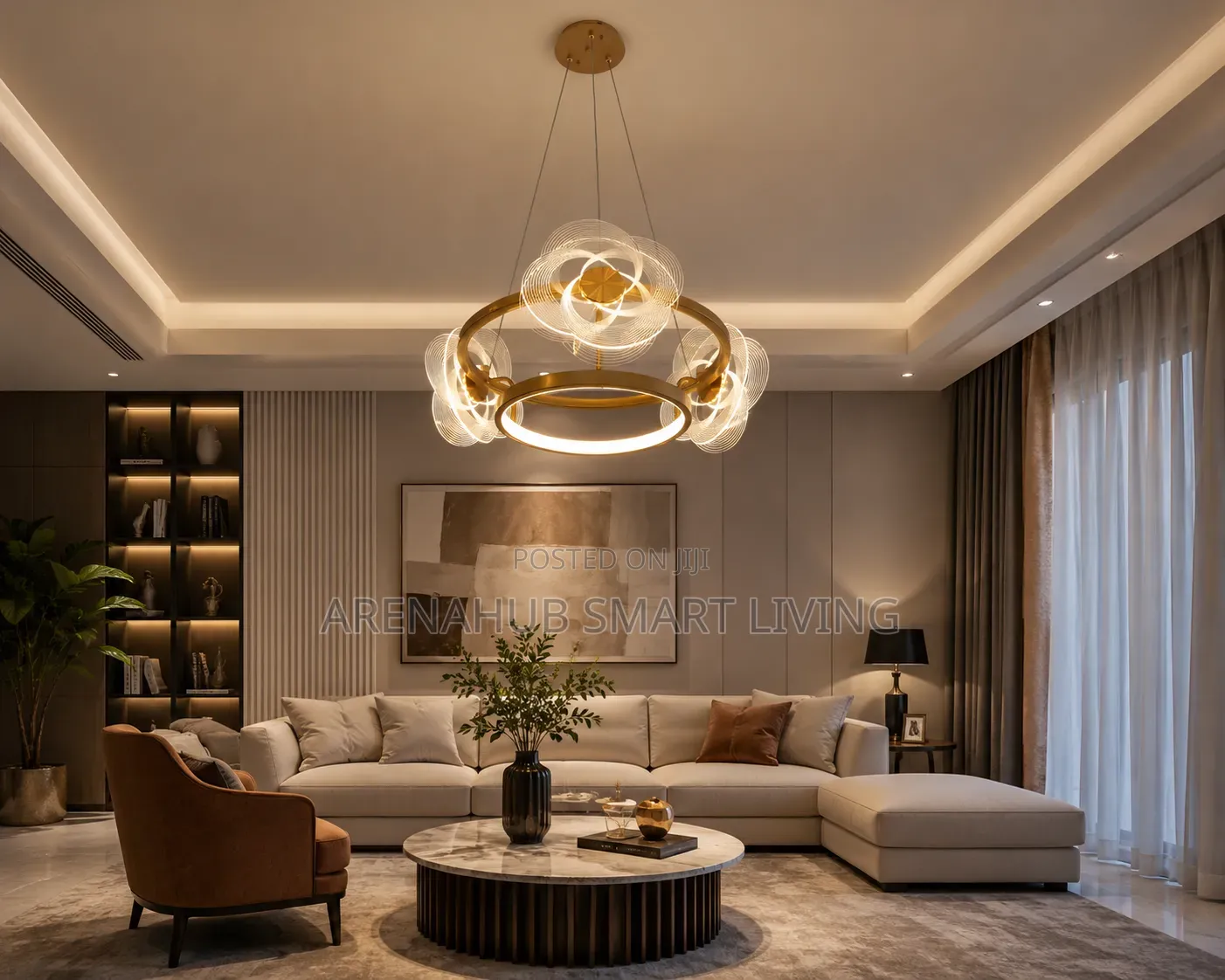 Nordic Acrylic LED Gold Chandelier Stylish Hanging Lamp