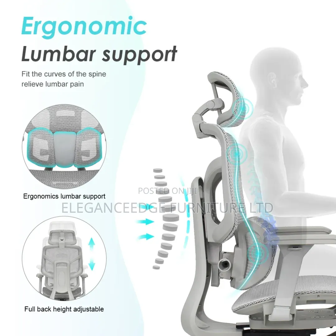 Ergonomic Mesh Executive Chair With Leg Rest