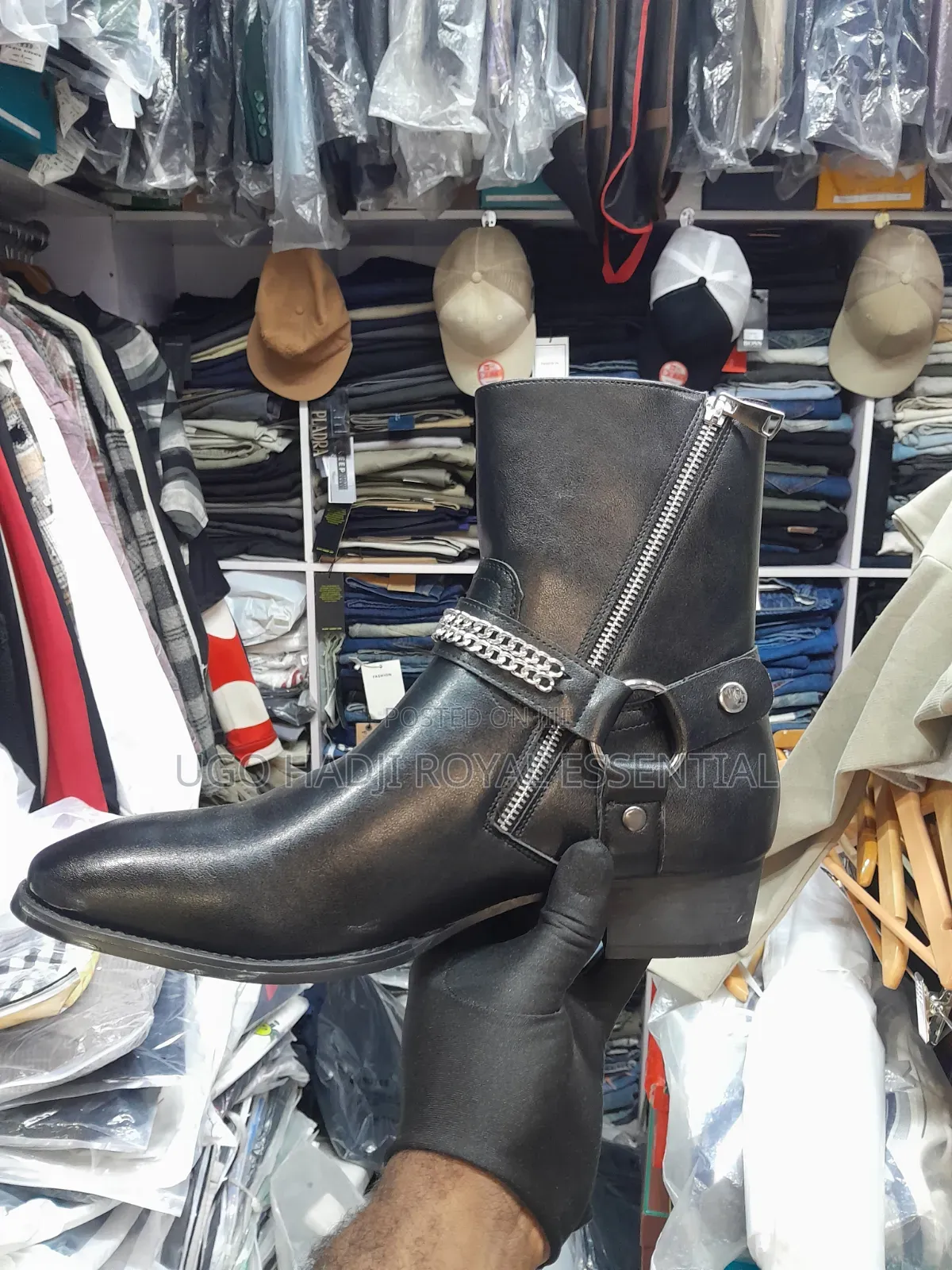Luxury Inspired Chain Harness Western Side-Zip Boots