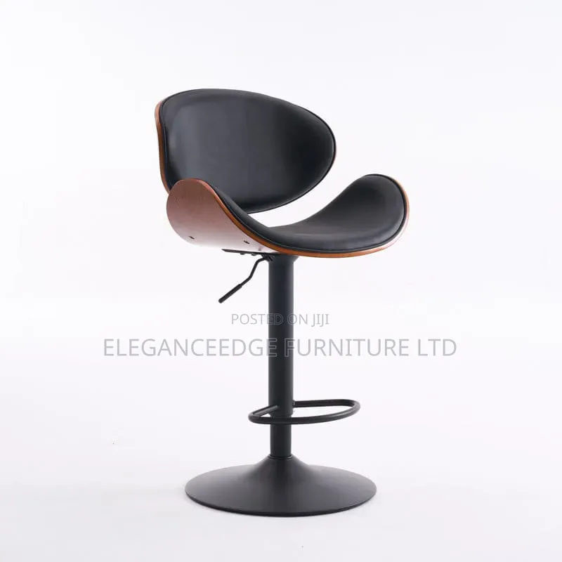 Modern Swivel High Bar Stool With Bentwood Frame, Counter Stool