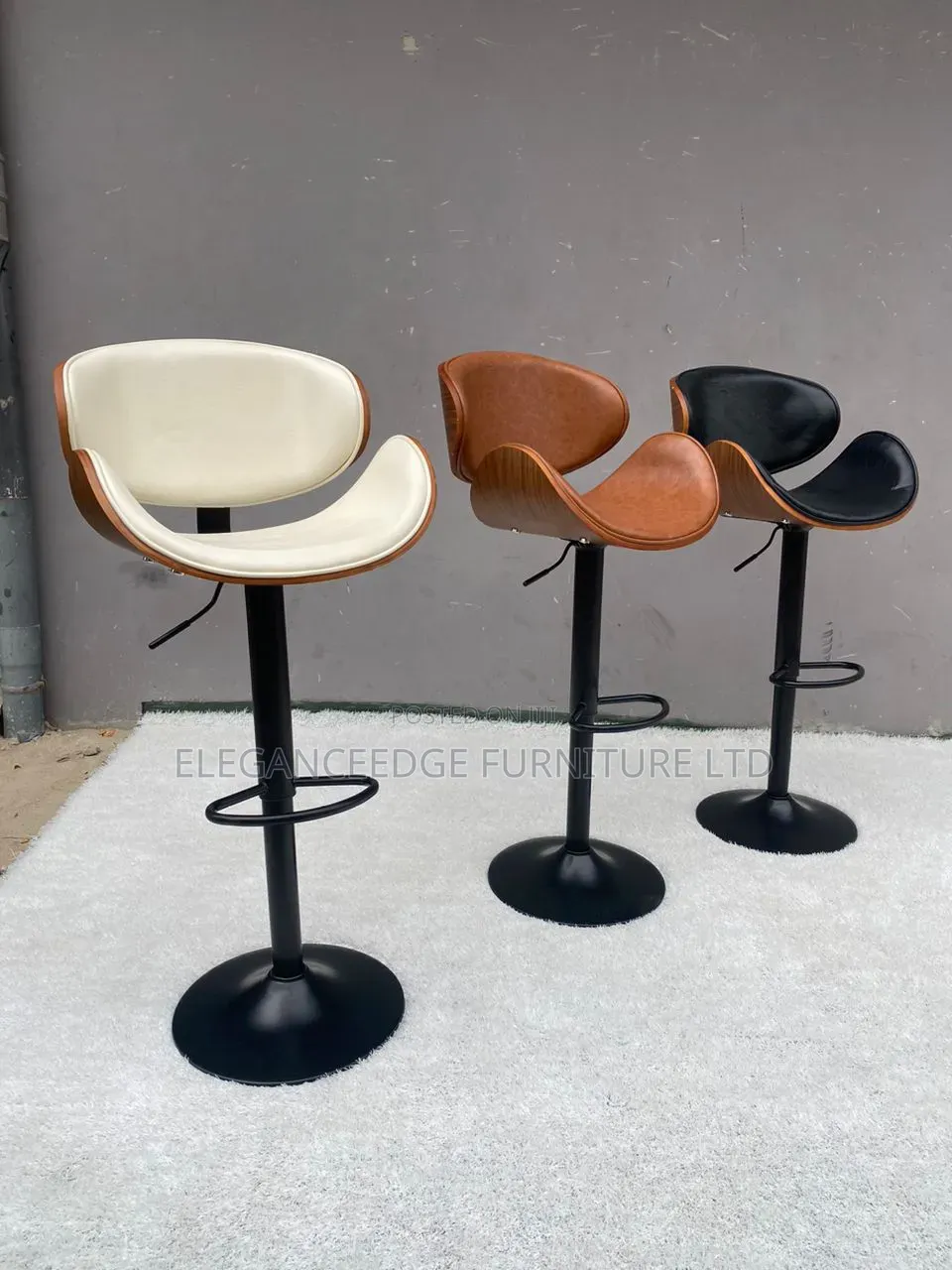 Modern Swivel High Bar Stool With Bentwood Frame, Counter Stool