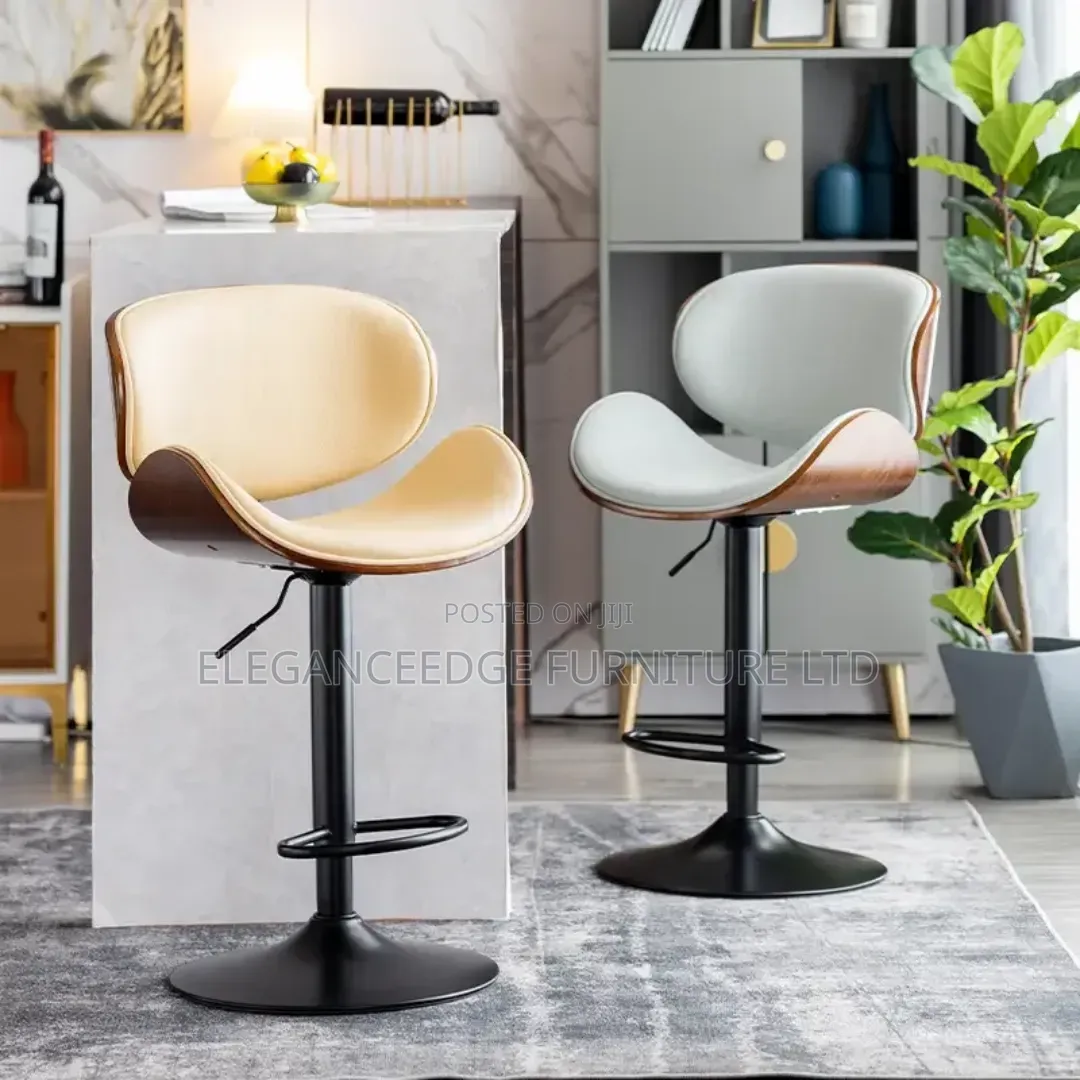 Modern Swivel High Bar Stool With Bentwood Frame, Counter Stool