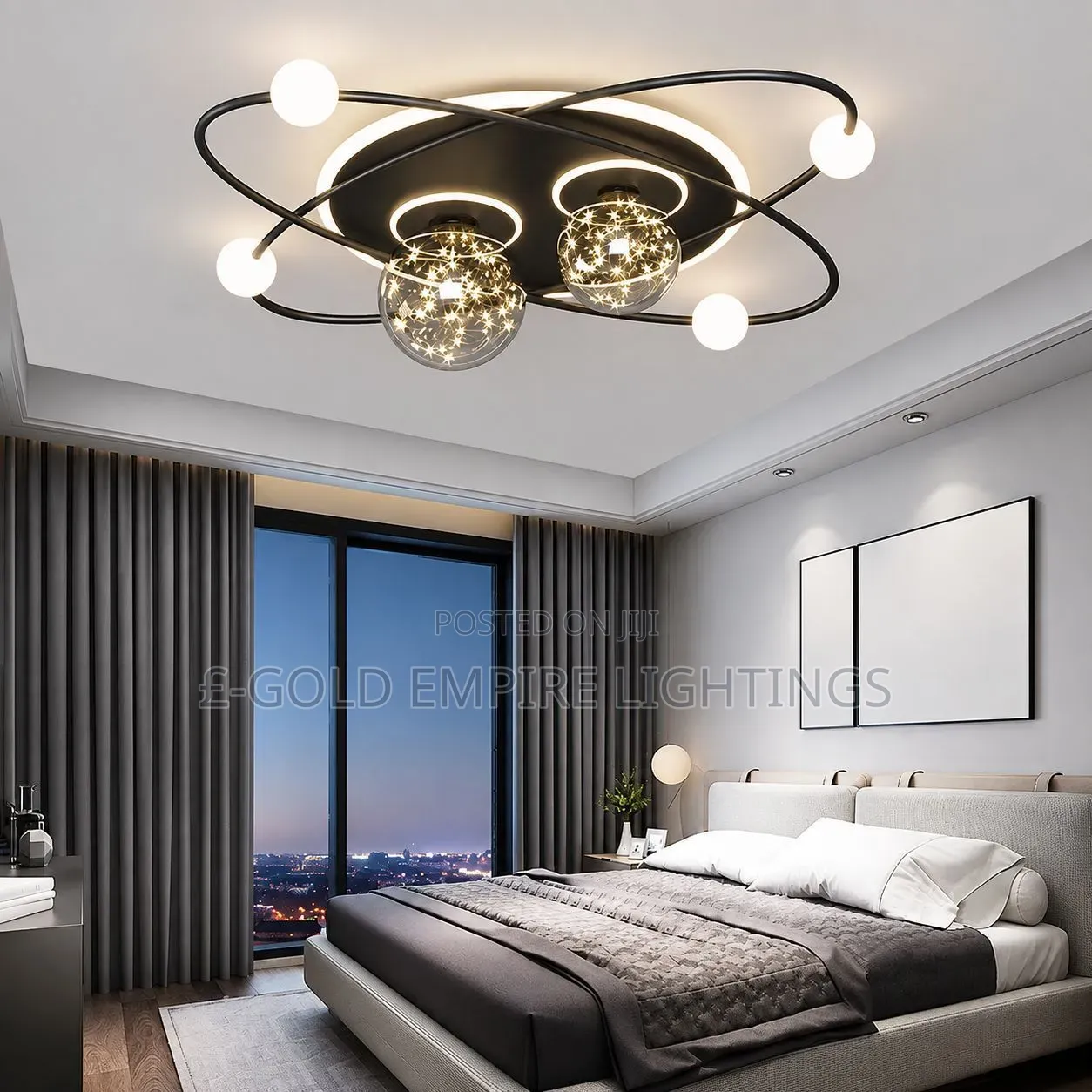 Luxury Gold LED Chandelier – Modern Designer Ceiling Light