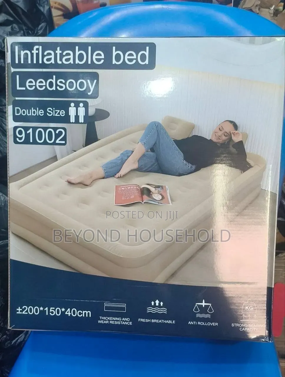 Double Size Inflatable Air Bed 6ft × 5ft – Air Mattress With Pillows