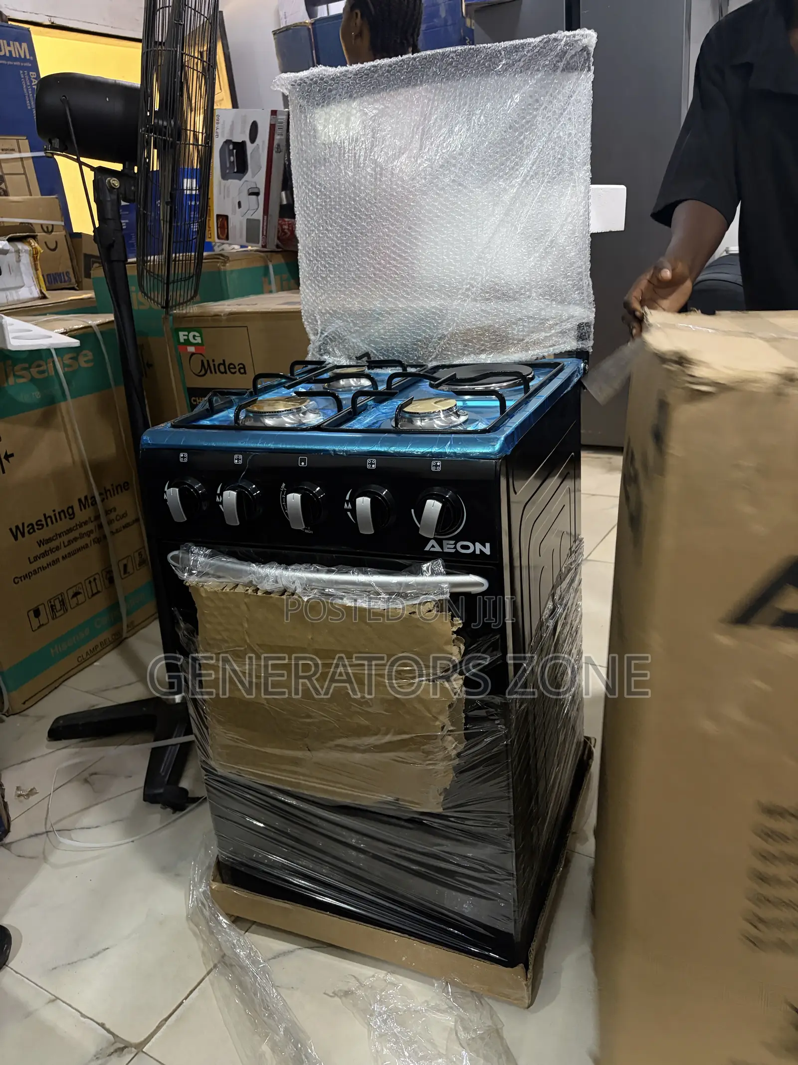 AEON AGC5031 50×50 Gas Cooker With 3 Gas Burners + Hotplate