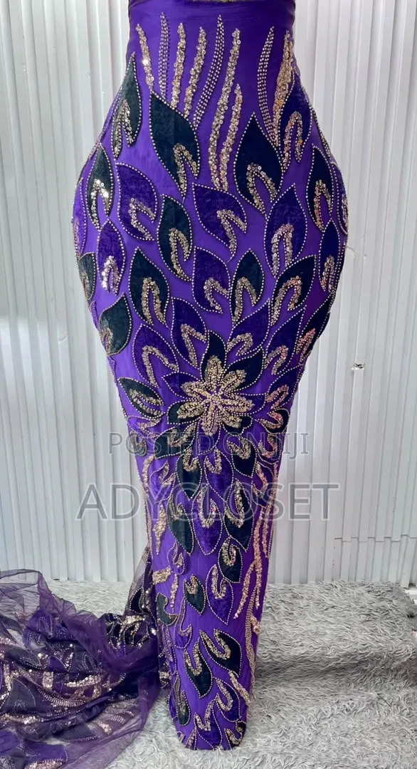 Quality Hand Beaded Velvet Lace