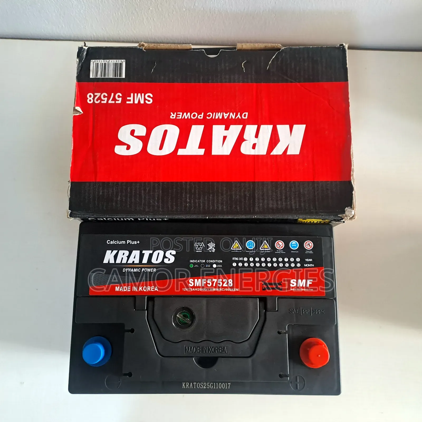 Original Korea 75Ah Car Battery | Kratos | 12-Month Warranty