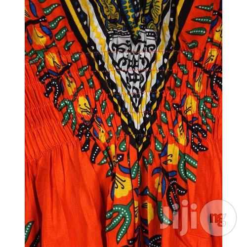 African Prints Danshiki for Her- Orange Yellow
