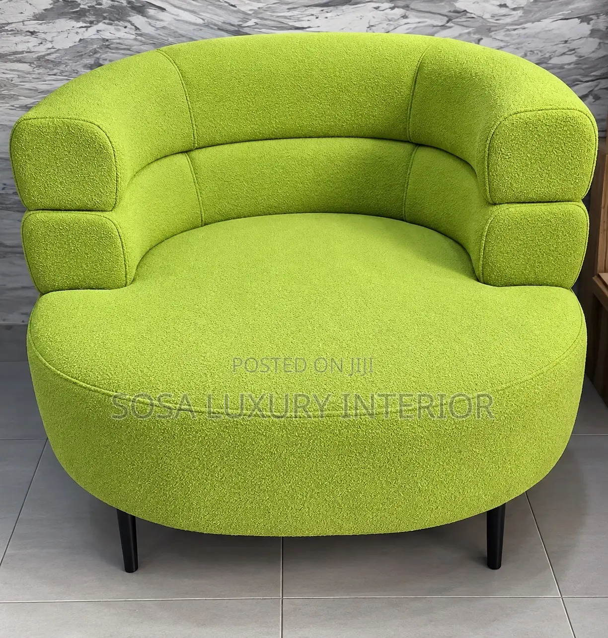 Brand New Bouclé Curved Armchair