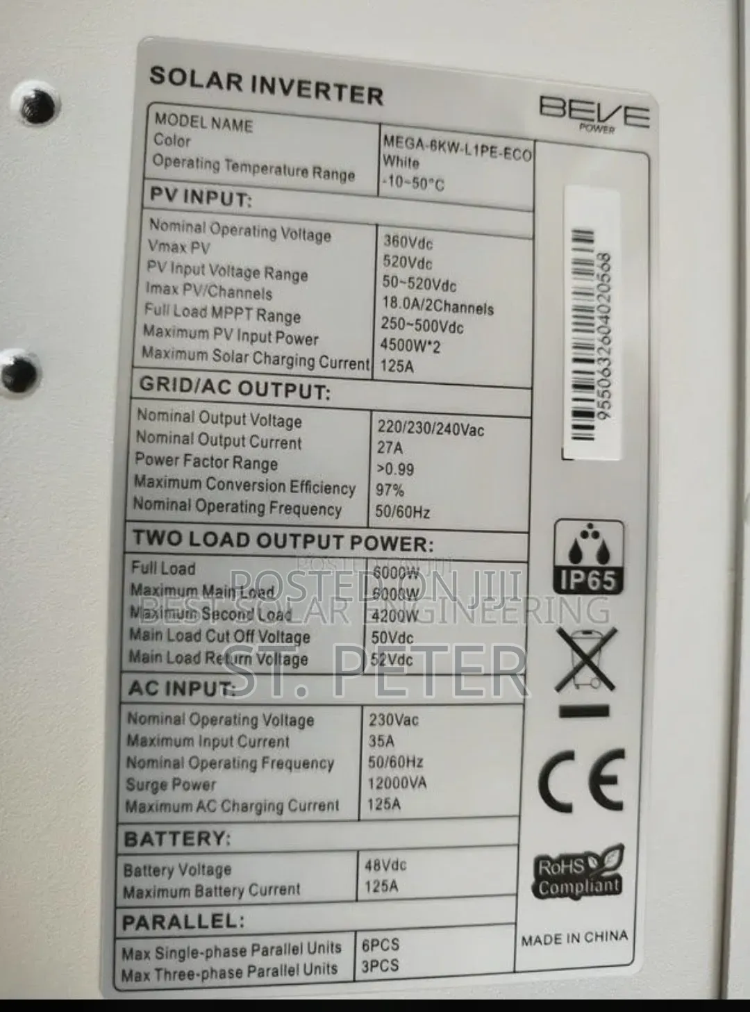 Beve 6kw Hybrid Inverter – Reliable Backup Power!