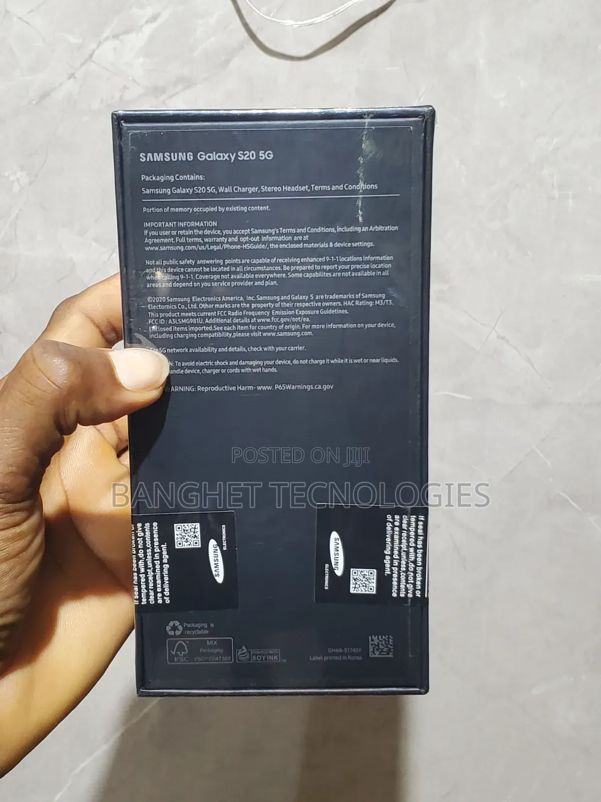New Samsung Galaxy S20 128 GB Black