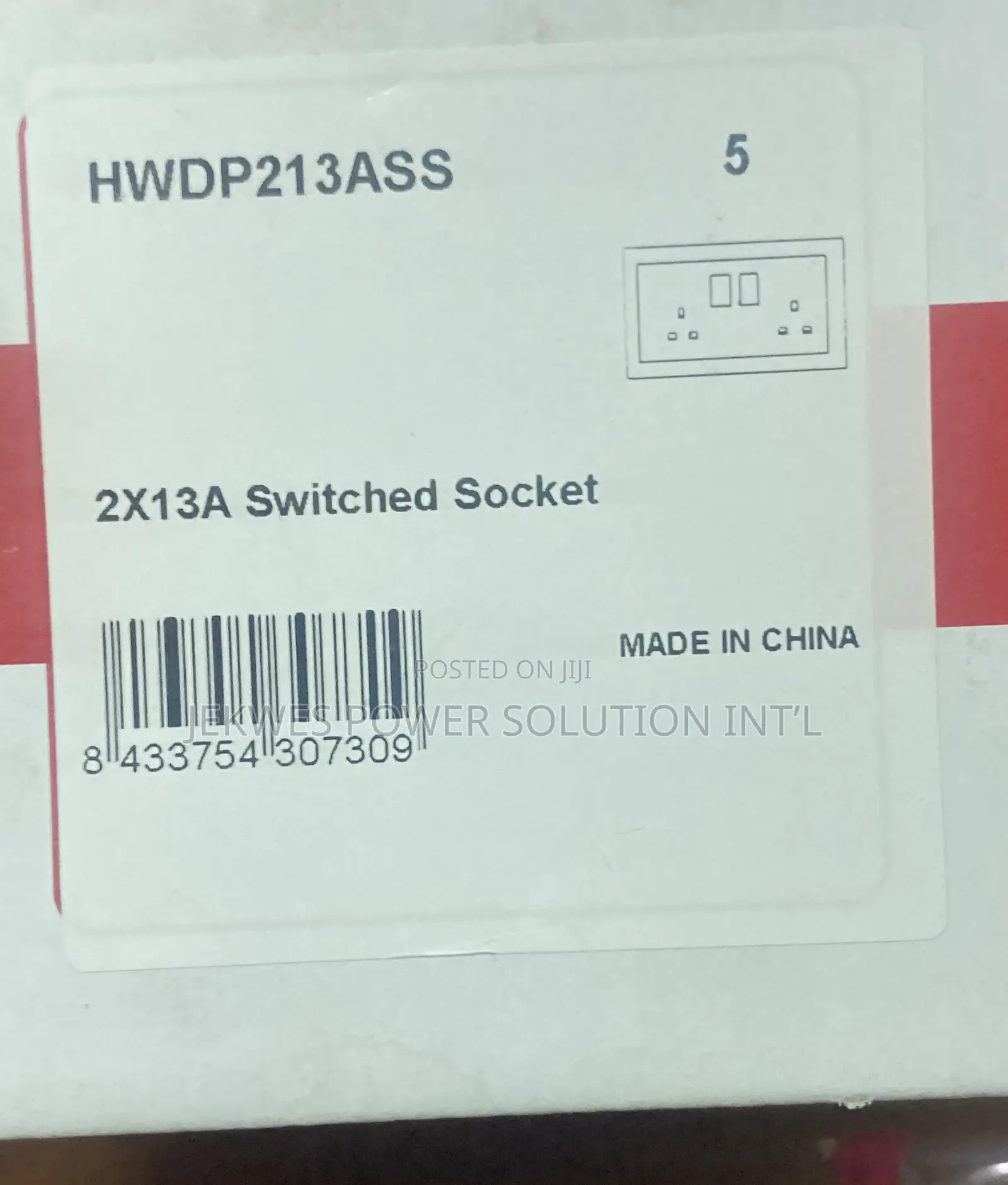 Original 13A Himel Double Switched White Sockets