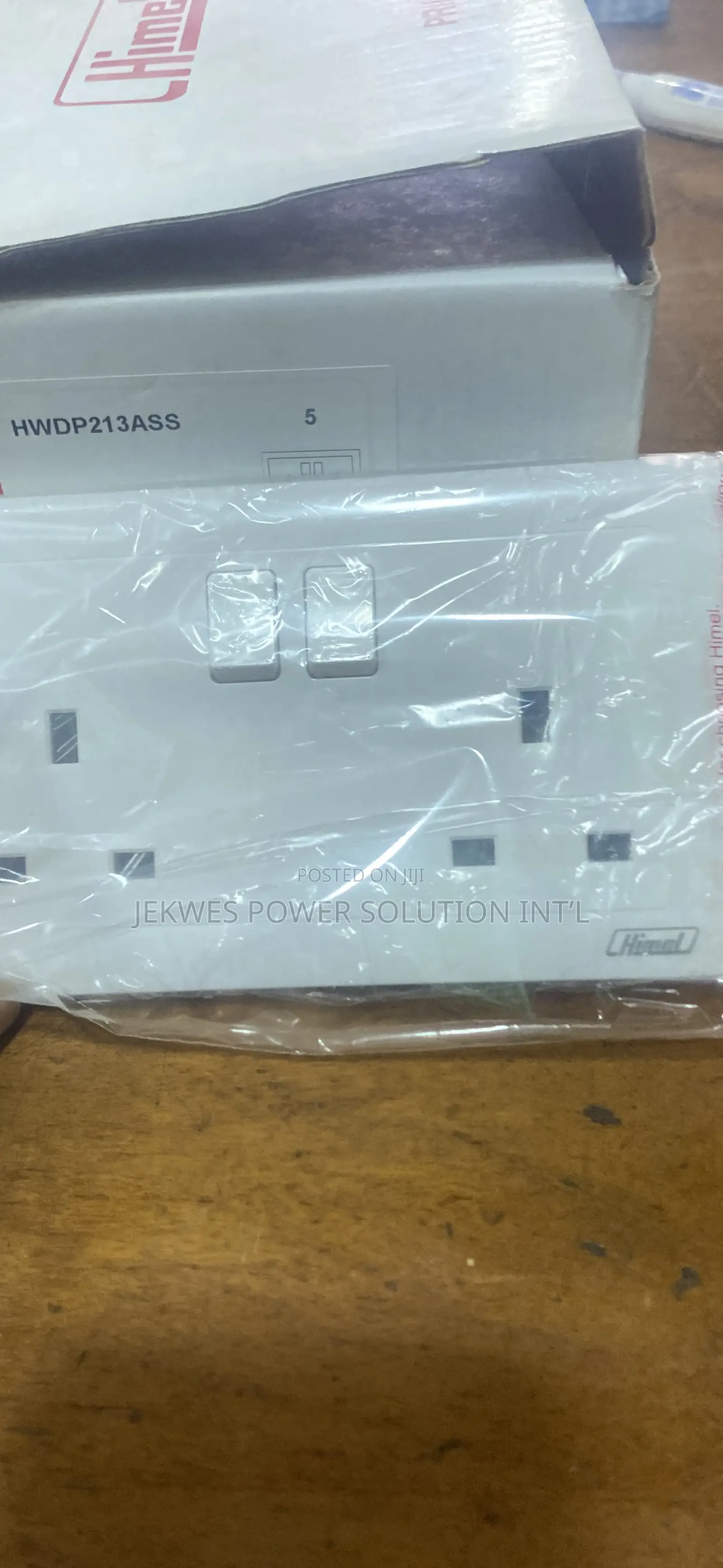 Original 13A Himel Double Switched White Sockets