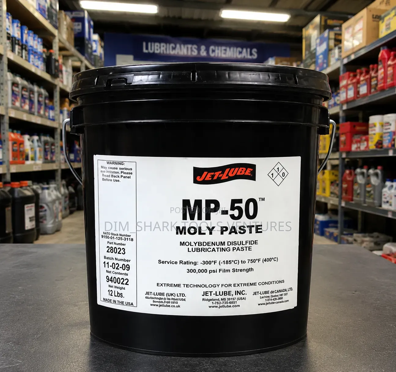 12-Pound Pail of Jet-Lube MP-50 Moly Paste