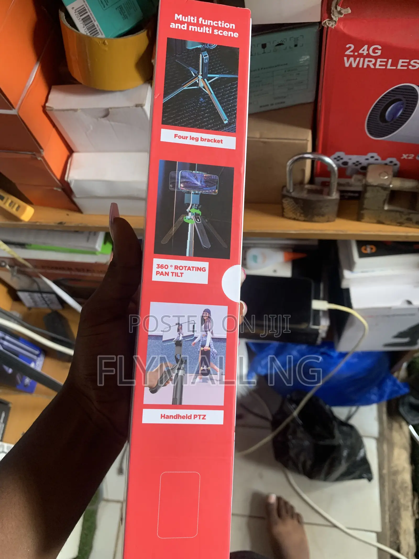 P180 360° Rotating Pan Tilt Selfie Stick Tripod,