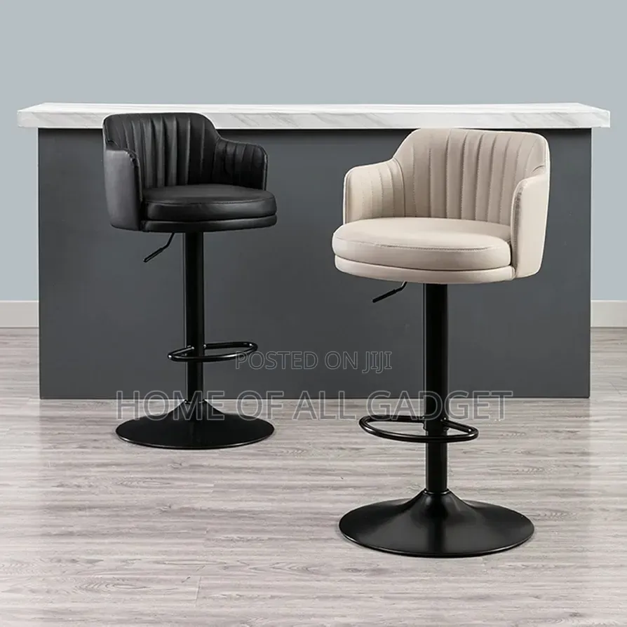 Leather 360 Adjustable Bar Stools - Set