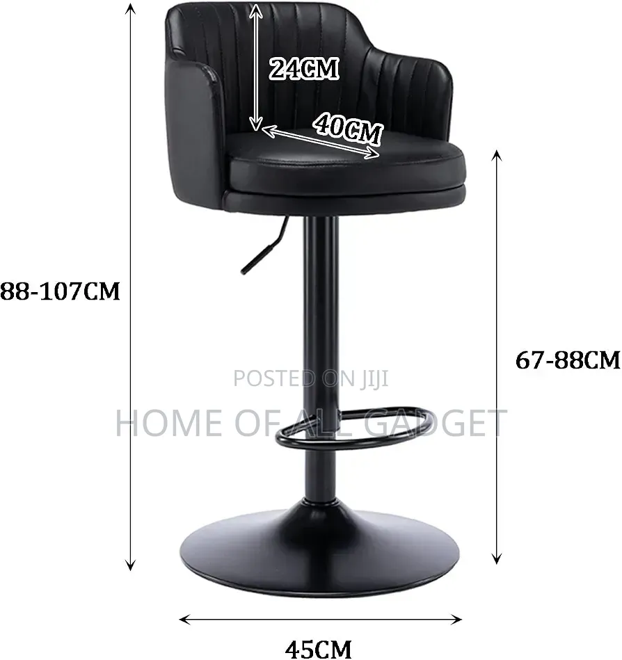 Leather 360 Adjustable Bar Stools - Set