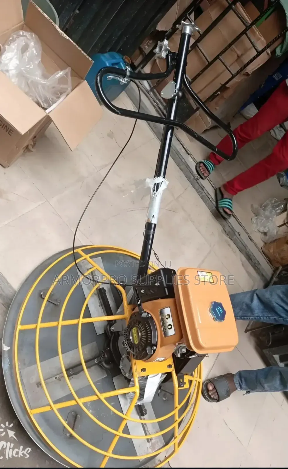Walk-Behind Petrol Power Trowel, Which Is a Heavy-Duty Mechanical