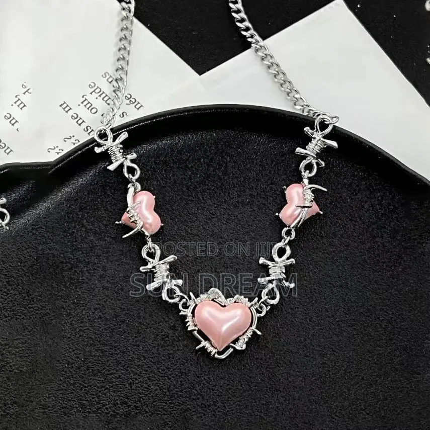 Pink Heart Charm Ladies Nacklace