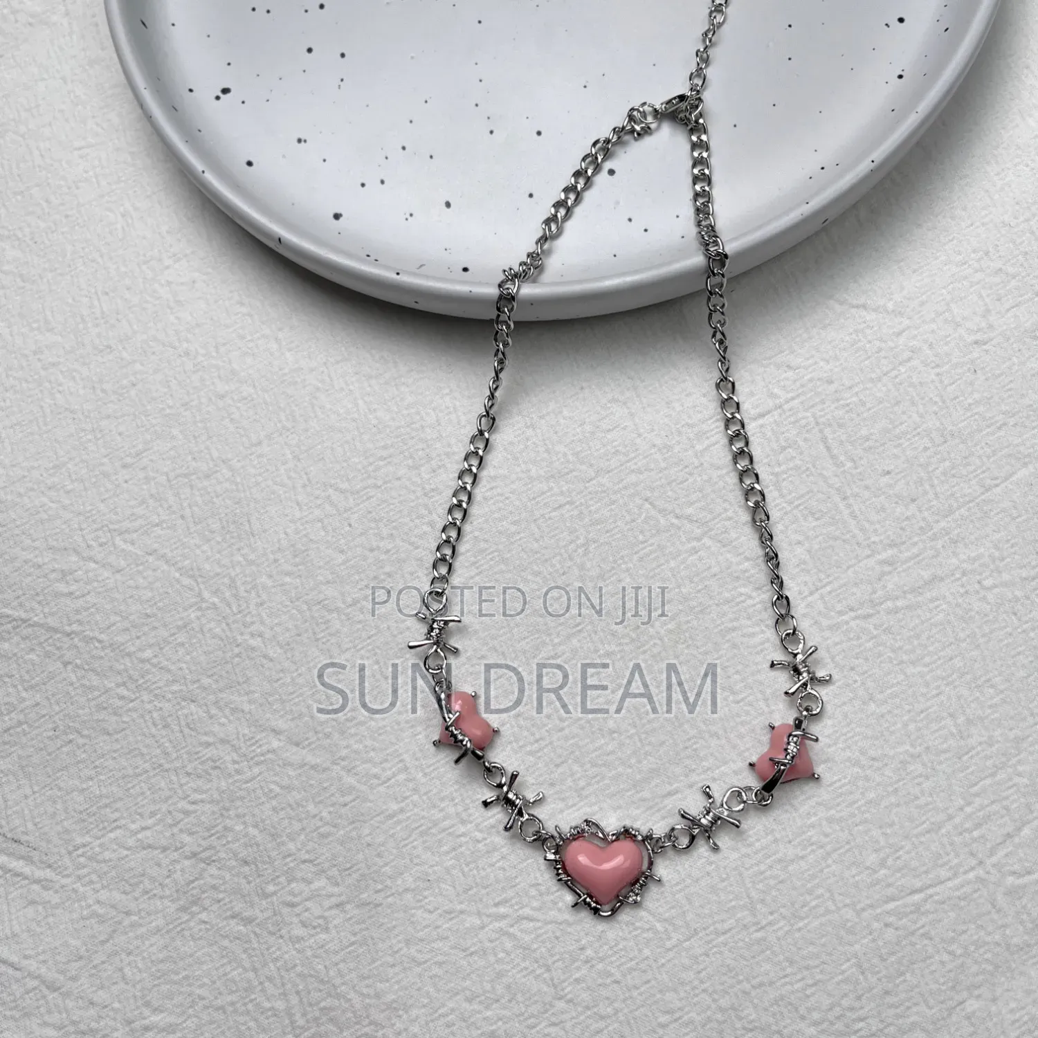 Pink Heart Charm Ladies Nacklace