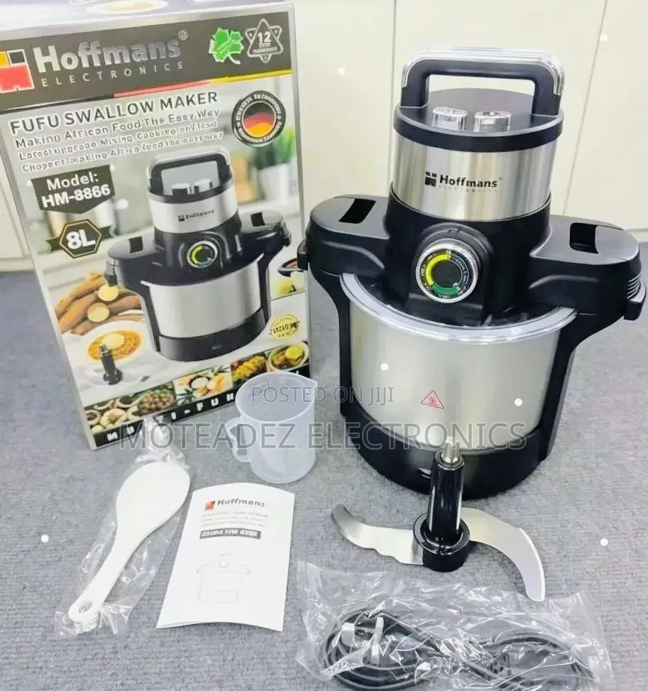 Hoffmans 8L (3in1) Swallow Maker/Multi Cooker/Food Processor Machine