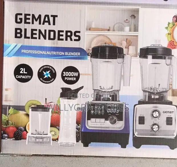 Gemat 3Cups Commercial Blender With 2 Litre Jug, 100% Copper Coil