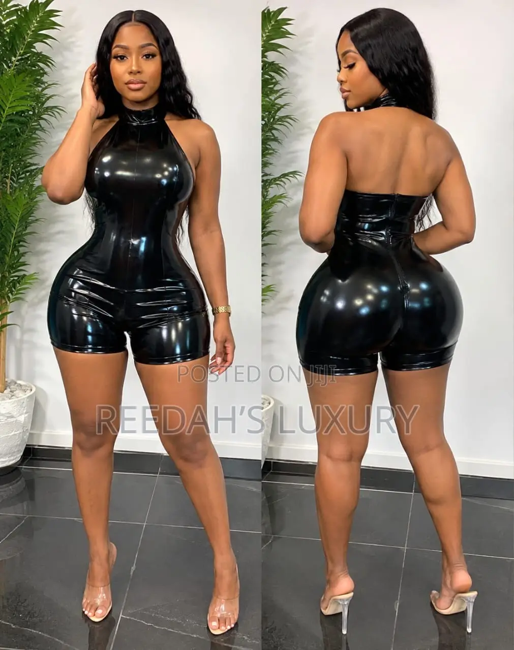 Leather Halter Romper