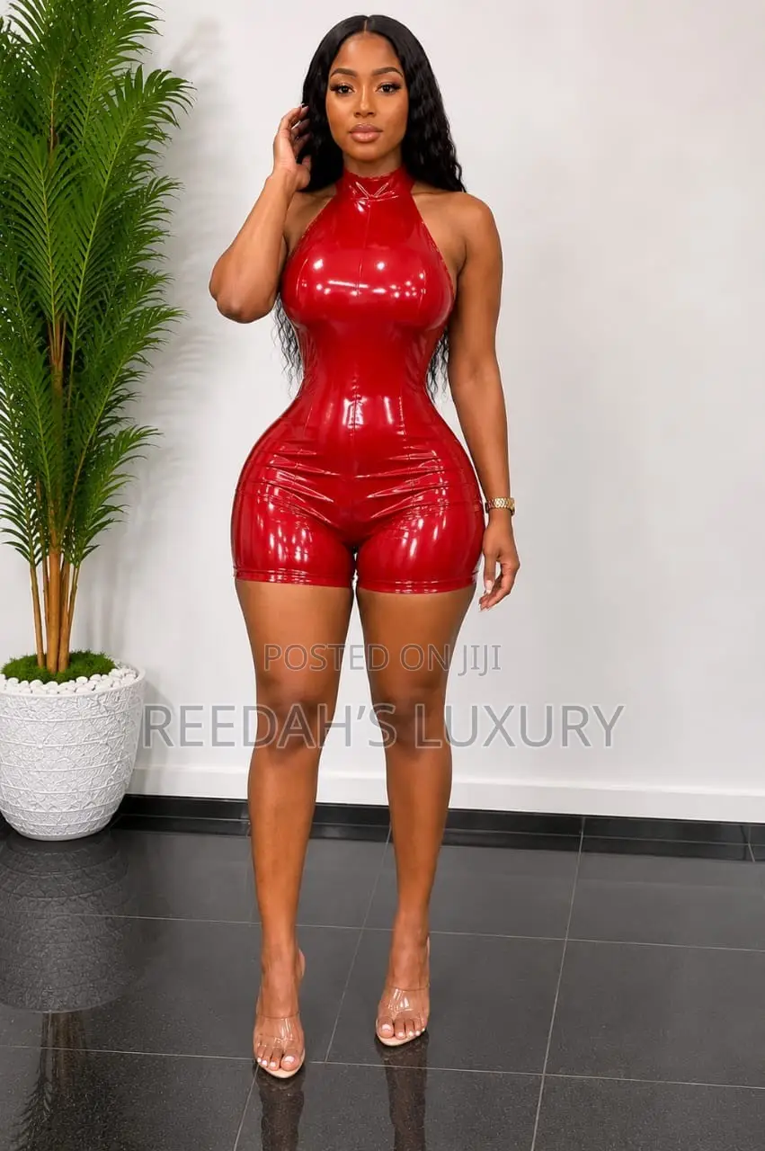 Leather Halter Romper