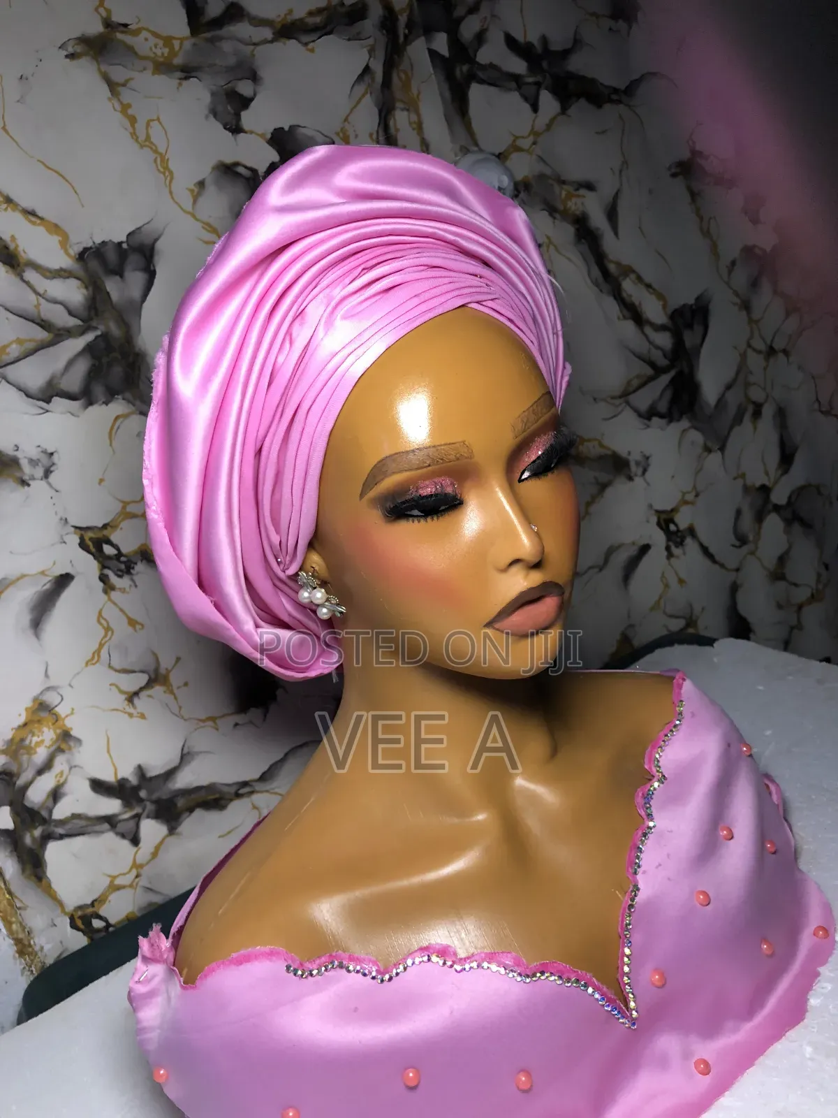 Glammed Mannequin With Shoulders+makeup for Wig/Glasses/Gele Displays
