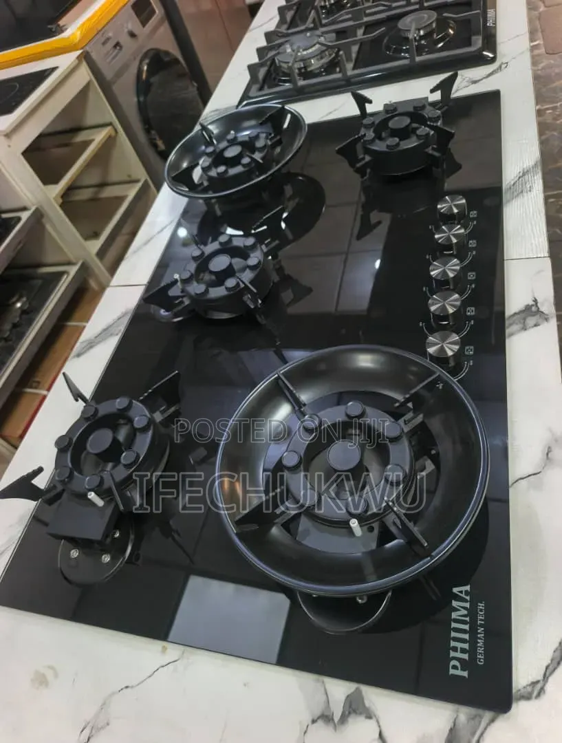 Original PHIIMA Built-in Premium Luxury Flips Up 5 Burners Gas Cooker