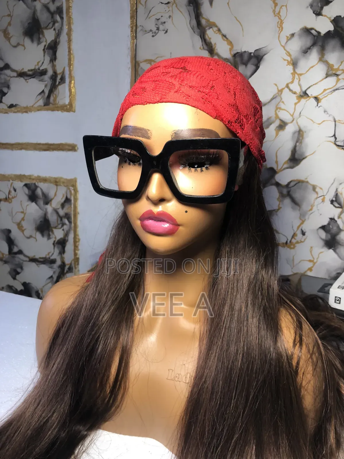 Glammed Mannequin With Shoulders+makeup for Wig/Glasses/Gele Displays