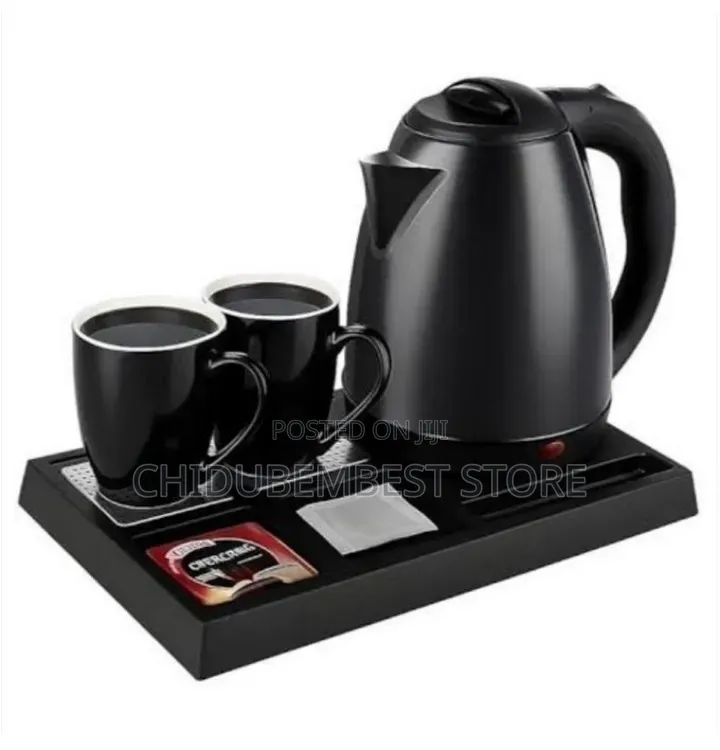 Hotel Tray With 2 Mugs and 1 Kettle