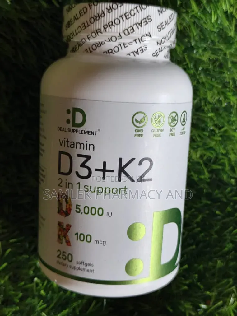 DEAL SUPPLEMENT Vitamin D3 5,000 IU + MK7 Softgels, 250 Count.