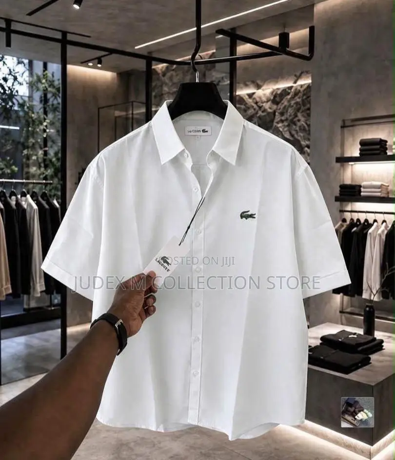 New Lacoste Luxury Collar Neck Short Sleeve Shirt