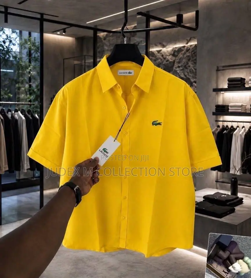 New Lacoste Luxury Collar Neck Short Sleeve Shirt