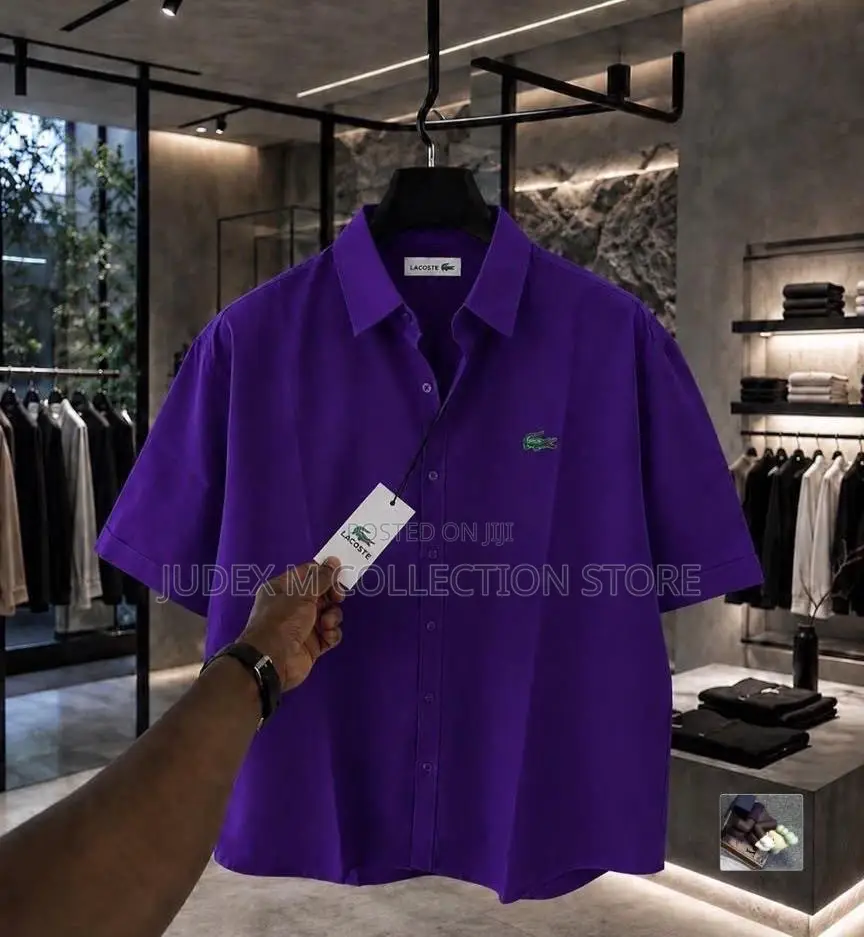 New Lacoste Luxury Collar Neck Short Sleeve Shirt