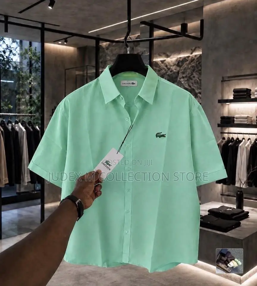 New Lacoste Luxury Collar Neck Short Sleeve Shirt