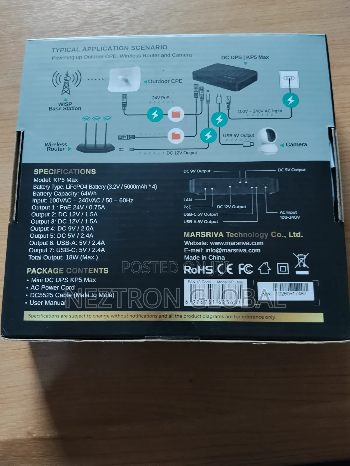 Smart Marsriva Mini Dc Ups, 20,000mah