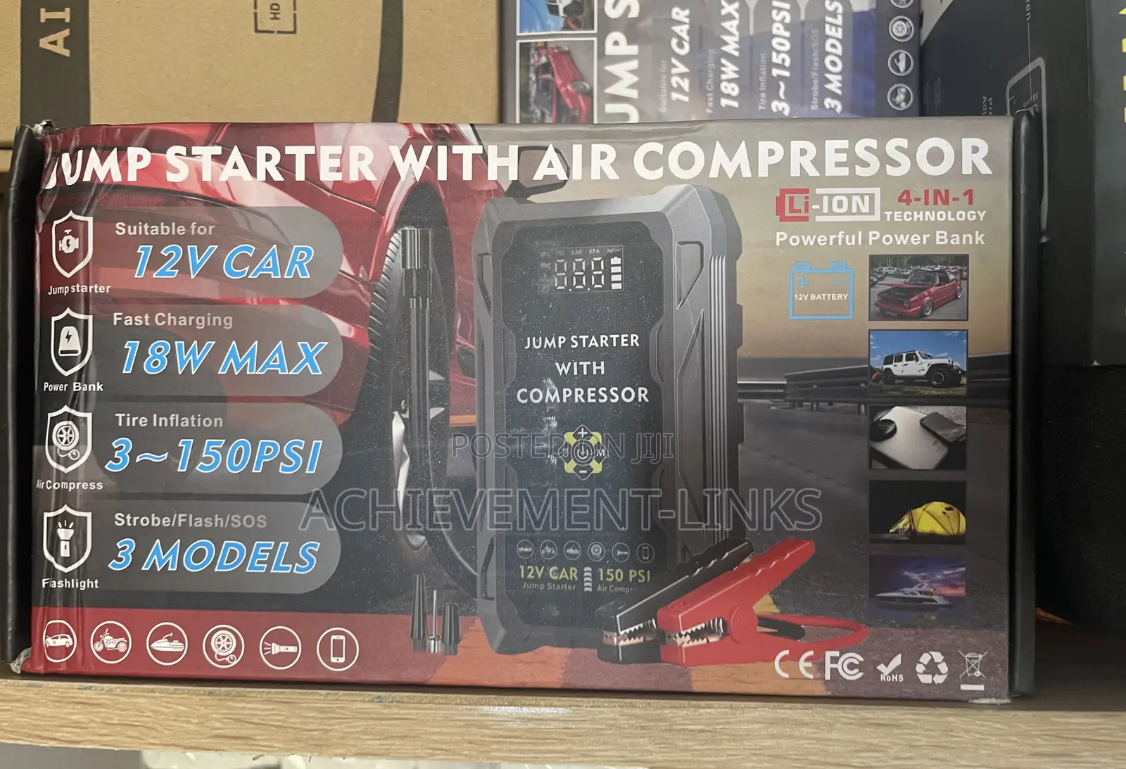 A25 4in1 Car Jump Start With Air Compressor, Power Bank, Torchlight