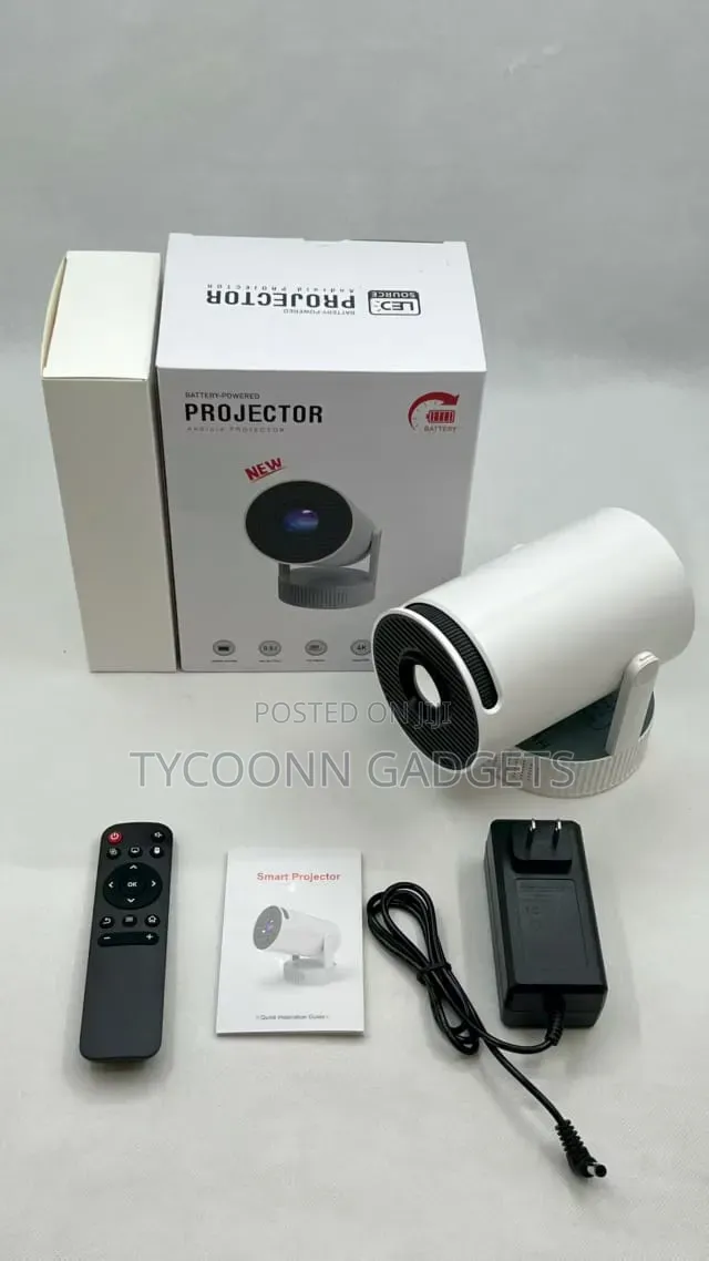 Portable, Smart Mini Projector With Built-in Rechargeable Battery