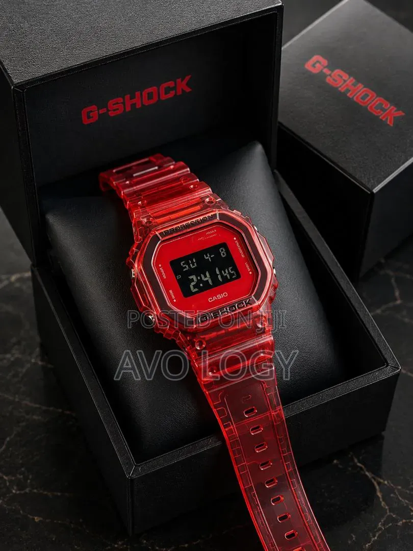 Transparent Red Digital G-Shock Casio
