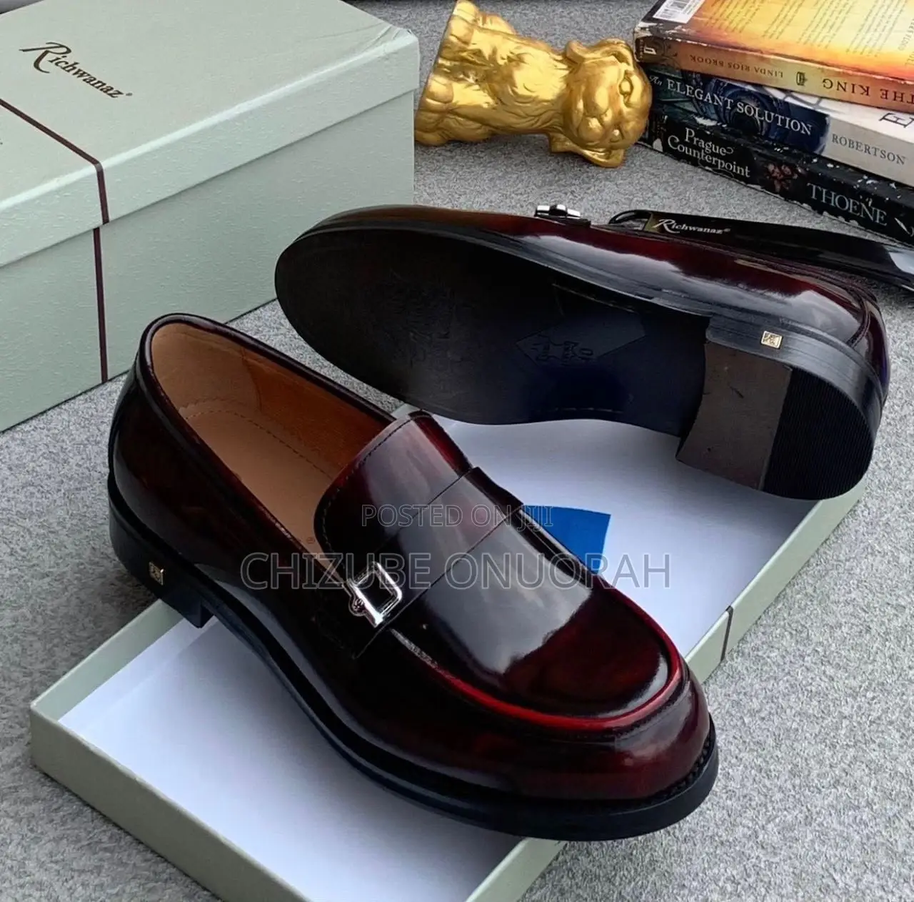 Richwanaz Men’s Patent Leather Loafers