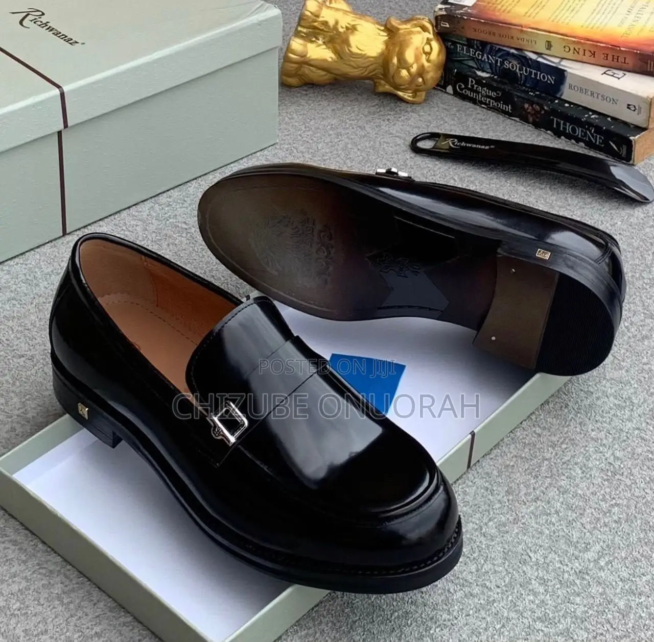 Richwanaz Men’s Patent Leather Loafers