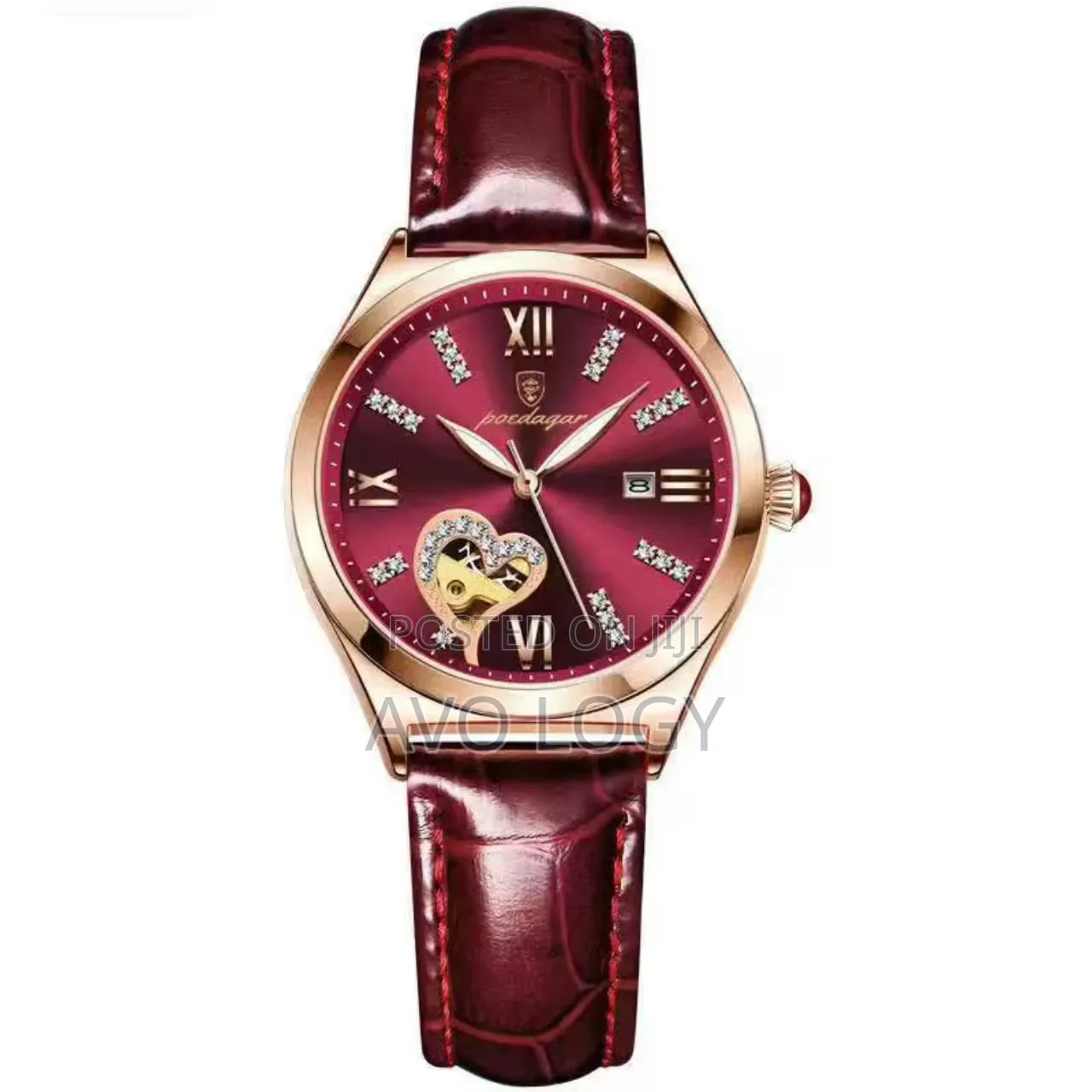 POEDAGAR Female Leather Wristwatch