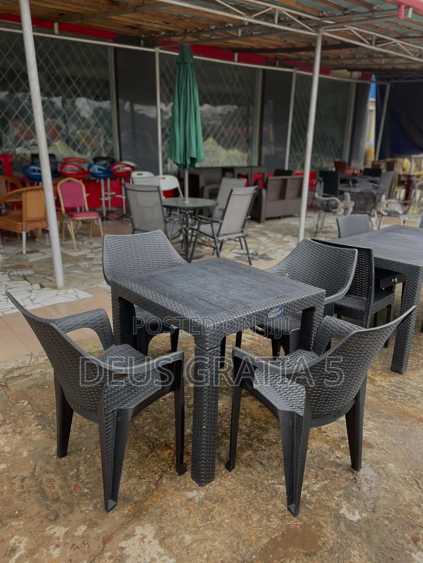 Plastic Rattan Table and Chair