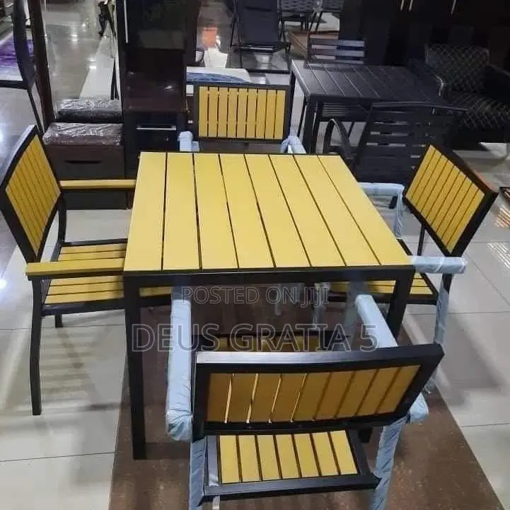 Garden Table Set With 4 Chairs - Weather Proof