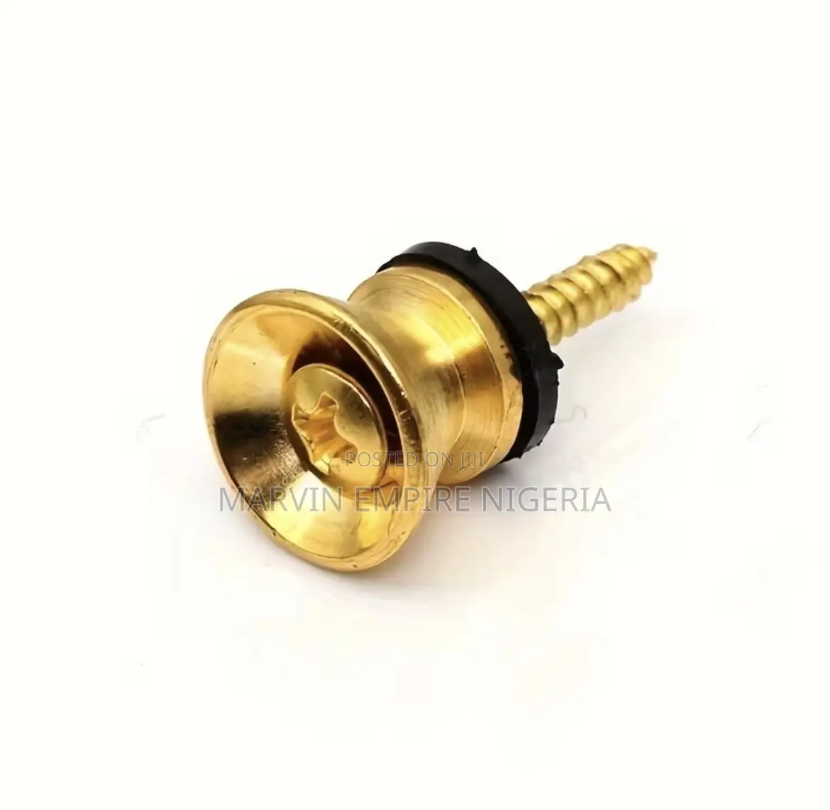 2pcs Gold Guitar Additions Folk Strap Buttons, Electric Bass