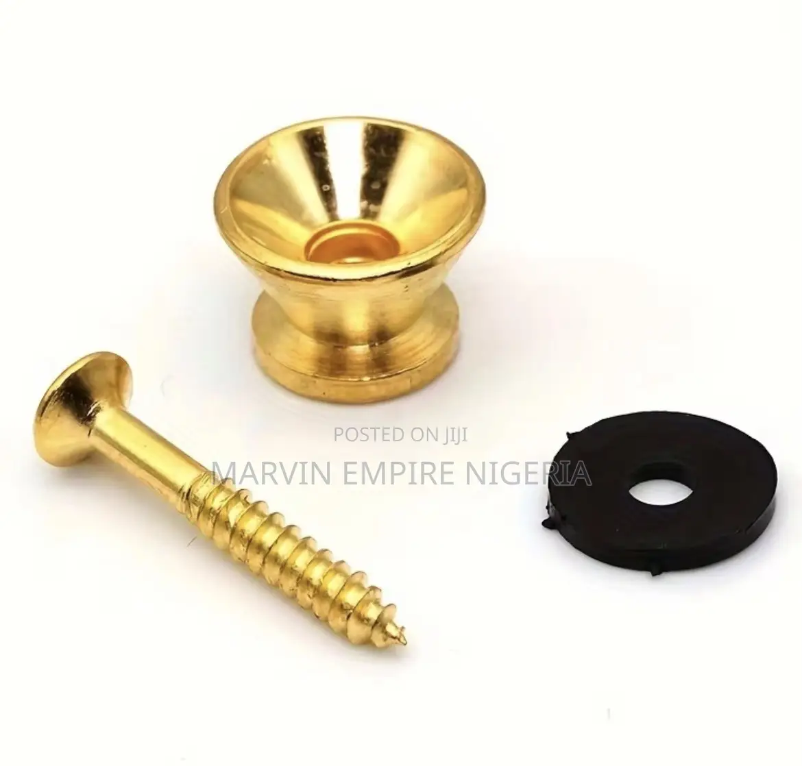 2pcs Gold Guitar Additions Folk Strap Buttons, Electric Bass
