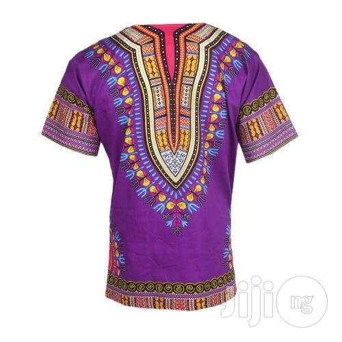 African Print Traditional Danshiki - Purple