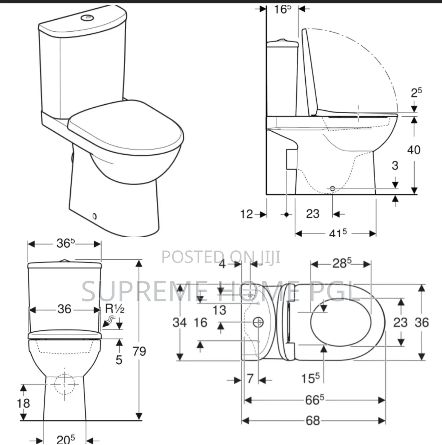 High Quality Geberit Selnova Floor-Standing WC